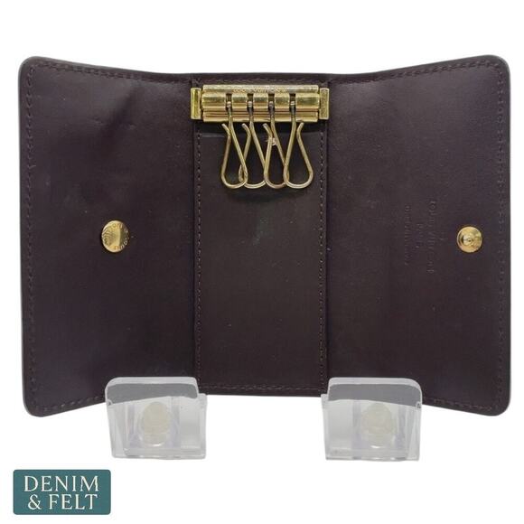 Louis Vuitton Vernis 4 Key Holder Amarante Monogram Patent Leather Wallet - Picture 14 of 16